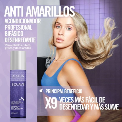 Revlon equave antis-brassiness instant detangling acondicionador en spray para cabello rubio