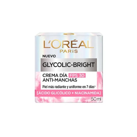 Loreal glycolic bright anti manchas  fps30 dia 50ml